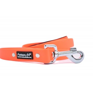 Laisse Animalin® PVC - Mousq. Inox150 cm – 2 larg./ Orange fluo