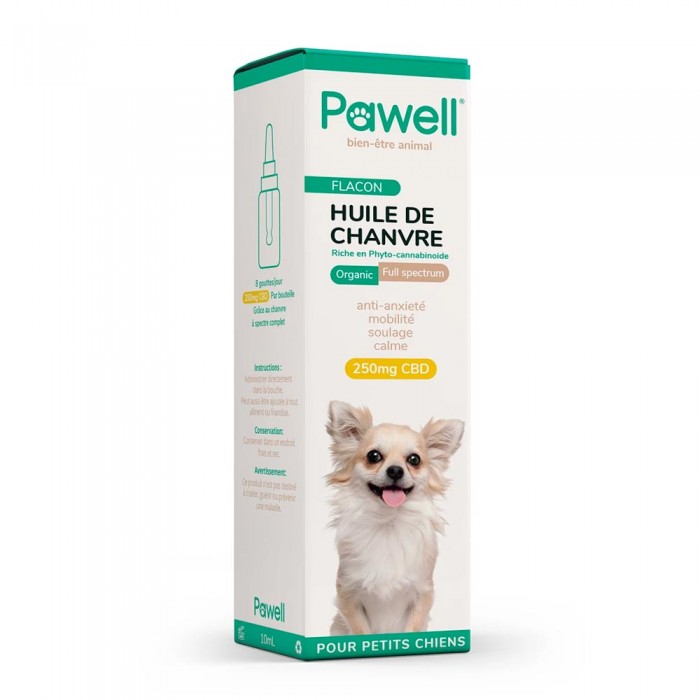 -20% Huile de chanvre (CBD) 100 % naturelle à spectre complet pour petits chiens - 10 et 50 ml