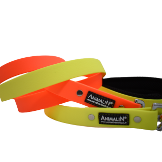 Laisse Animalin® Fluo 150 cm – 2 larg./ 2 couleurs – Mousq. Inox