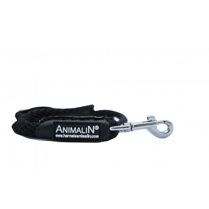 Laisse Corde Animalin® Noire 1,2 m  – 3 diam. – Mousqueton noir ou inox