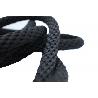 Laisse Corde Animalin® Noire 1,2 m  – 3 diam. – Mousqueton noir ou inox