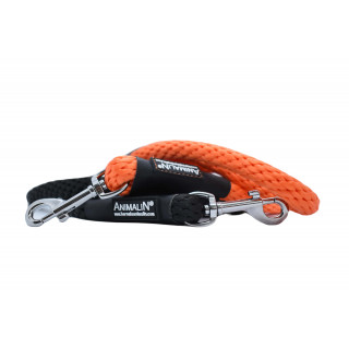 Laisse Corde Animalin® Orange 1,2 m  – 3 diam. – Mousqueton noir ou inox