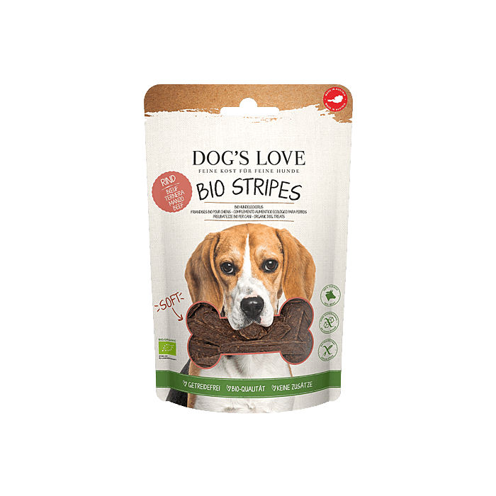Bio Stripes – Friandises biologiques pour chiens (100 % Bœuf)