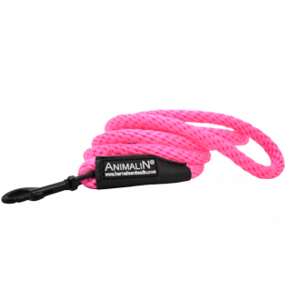 Laisse Corde Animalin® Rose 1,2 m  – Diam. 14 mm – Mousqueton noir ou inox