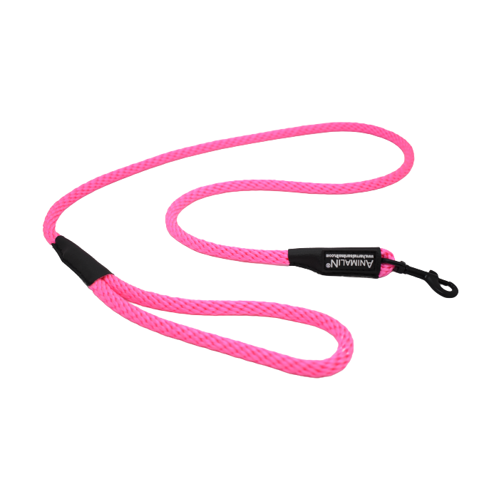 Laisse Corde Animalin® Rose 1,2 m  – Diam. 14 mm – Mousqueton noir ou inox