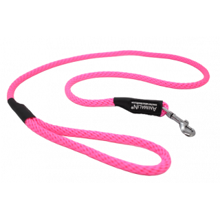 Laisse Corde Animalin® Rose 1,2 m  – Diam. 14 mm – Mousqueton noir ou inox