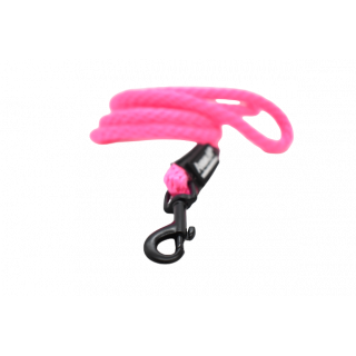Laisse Corde Animalin® Rose 1,2 m  – Diam. 14 mm – Mousqueton noir ou inox