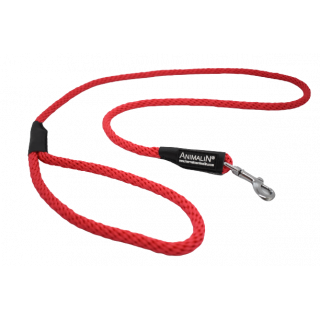 Laisse Corde Animalin® Rouge 1,2 m  – Diam. 14 mm – Mousqueton noir ou inox