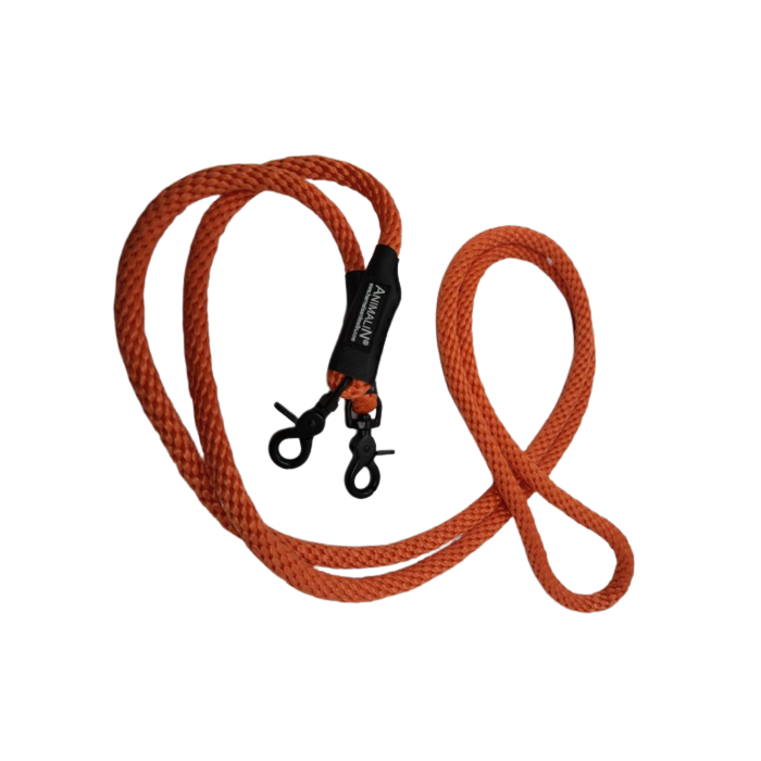 Laisse Double connexion Animalin® 2,50 m – 2 diamètres/5 coloris – Mousq. Mexicain