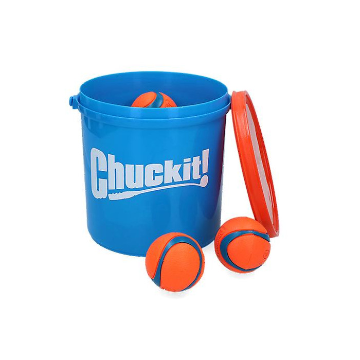 Seau Chuckit! avec 8 Extraballes – Diam. 6 cm (Chuckit! Ultra Ball Bucket 8-Pack)