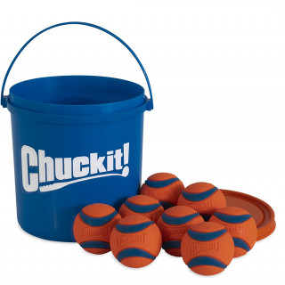 Seau Chuckit! avec 8 Extraballes – Diam. 6 cm (Chuckit! Ultra Ball Bucket 8-Pack)