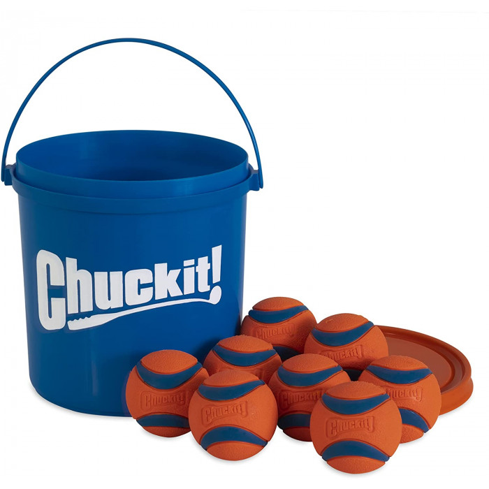 Seau Chuckit! avec 8 Extraballes – Diam. 6 cm (Chuckit! Ultra Ball Bucket 8-Pack)