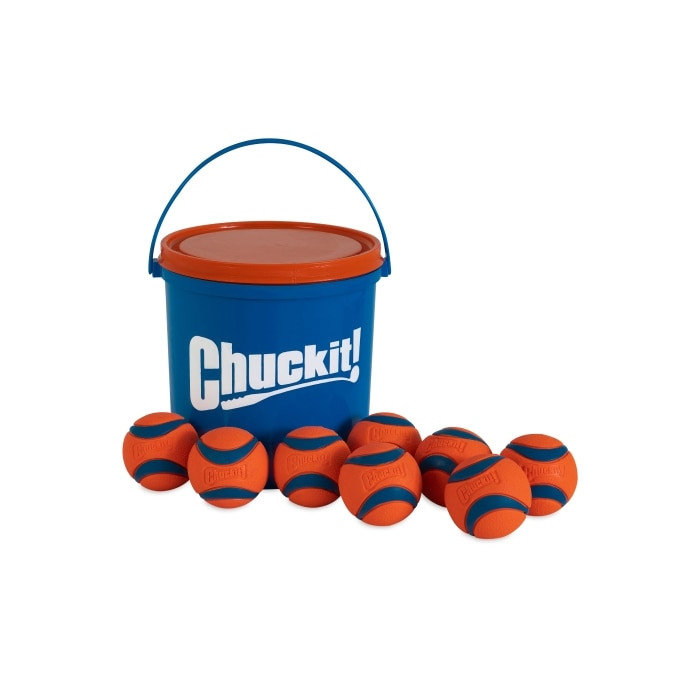 Seau Chuckit! avec 8 Extraballes – Diam. 6 cm (Chuckit! Ultra Ball Bucket 8-Pack)