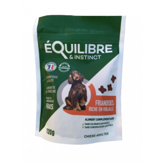 Friandises riches en volaille pour chiens adultes (120 g)