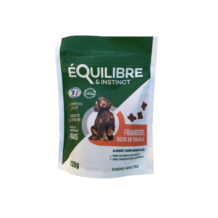 Friandises riches en volaille pour chiens adultes (120 g)