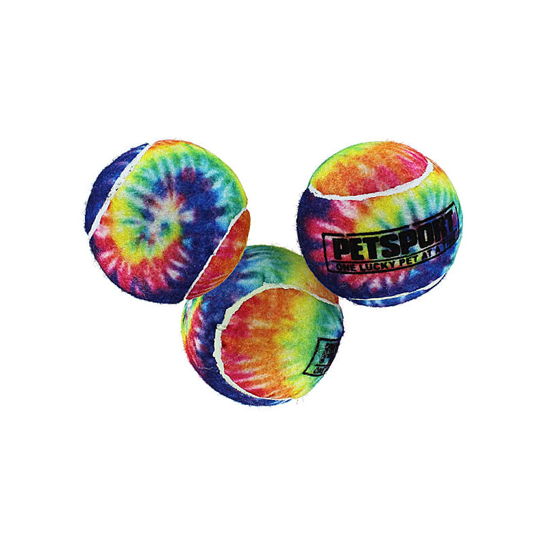 Balles de tennis “Tie-Dye Tuff Balls Squeak” (Lot de 3) 2 diamètres