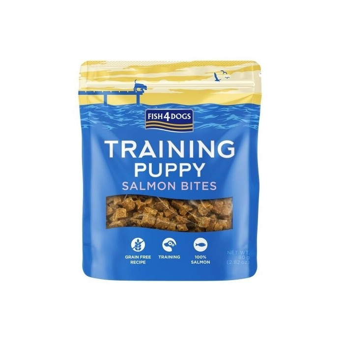 Récompenses au saumon pour chiots (Fish4Dogs Puppy Training Salmon Bites) 80 g