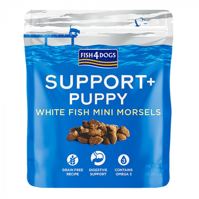 Biscuits au saumon et poisson blanc (Support+ Puppy White Fish Mini Morsels) 150 g