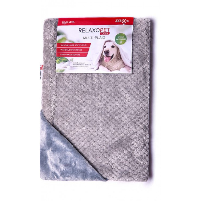 RelaxoPet Cosy Multi-Plaid - Gris clair - 65 x 95 cm