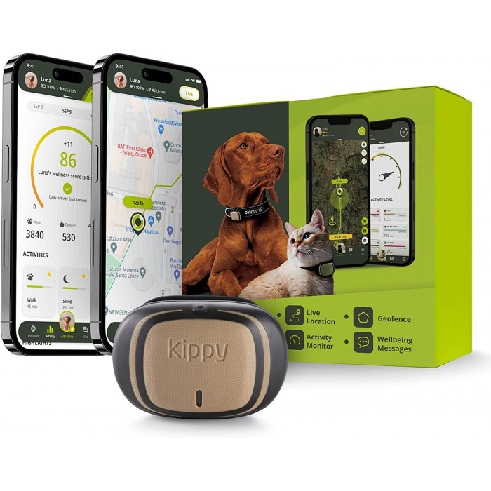 Kippy EVO Brown Wood: traqueur d'activité GPS pour chiens et chats