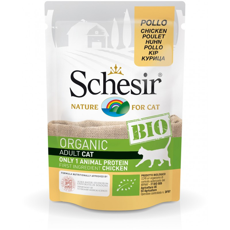 Aliment Schesir Poulet Bio 85 g (Chats)