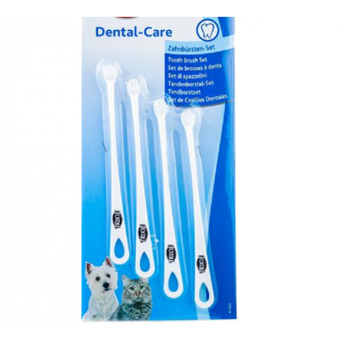Set de 4 brosses à dents pour petits chiens et chats