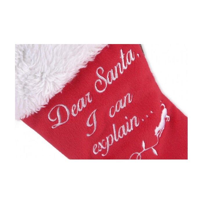 Botte de Noël avec os en tissu (Merry Woofmas Good Dog Stocking)