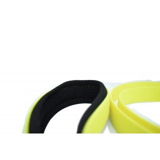 Laisse Animalin® PVC – Mousq. Inox – 150 cm – 2 larg./ Jaune Fluo