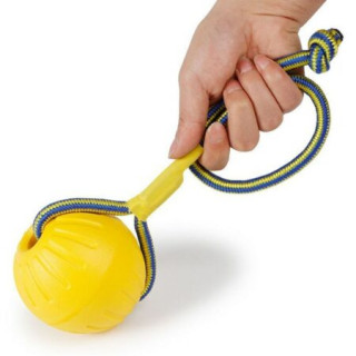Fun Balle avec corde - 2 tailles - Flottante - (Swing’n Fling DuraFoam Fetch Ball)