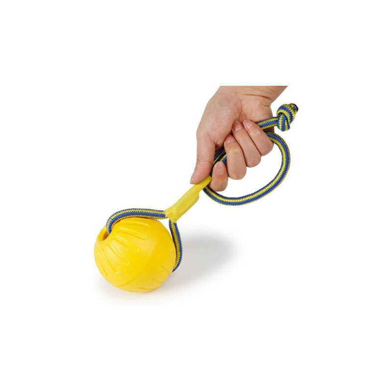 Fun Balle avec corde - 2 tailles - Flottante - (Swing’n Fling DuraFoam Fetch Ball)