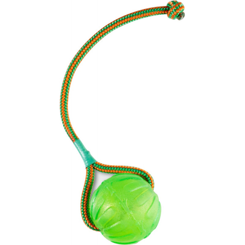 Balle Fluo avec corde (Swing’n Fling Chew Ball) 2 diamètres