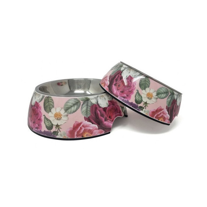Gamelle “Fleurs” en mélamine et inox - 2 tailles