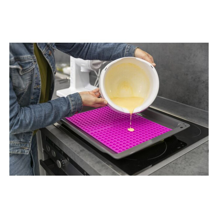 Tapis de cuisson Cœurs Rose (38 × 28 cm)