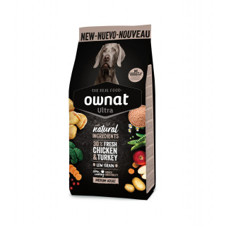 Croquettes OWNAT Ultra Medium – Chiens de races moyennes (sac de 12 kilos)