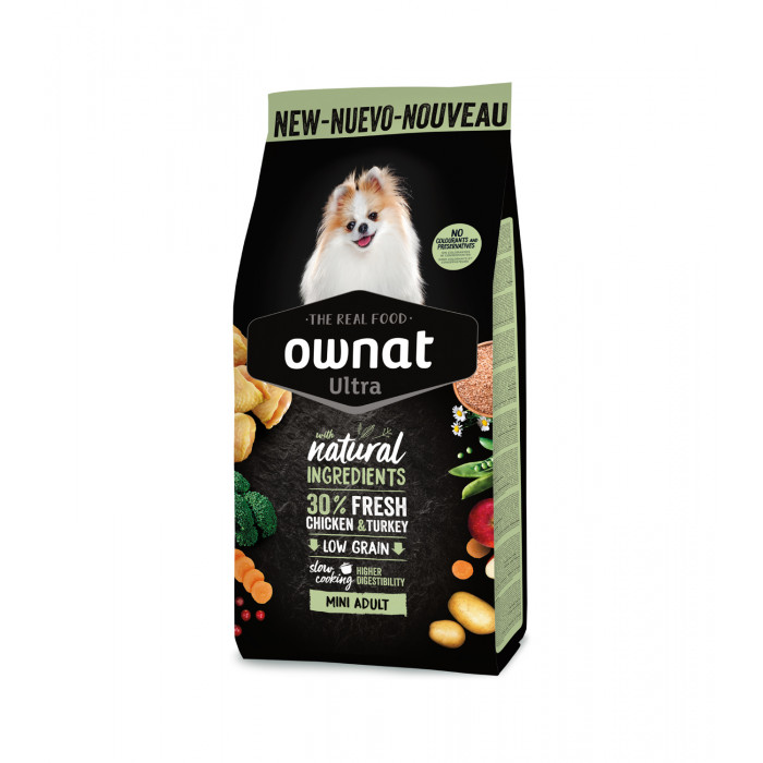 Croquettes OWNAT Ultra Mini – Chiens de petites races (sac de 3 kilos)