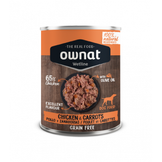 Aliment humide Poulet & Carottes (OWNAT Wetline – Boîte de 395 g)