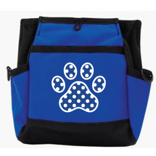 Pochette Rapid Reward “Paw Print” Impression Patte bleue & Pois blancs