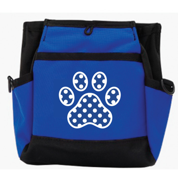 Pochette Rapid Reward “Paw Print” Impression Patte bleue & Pois blancs