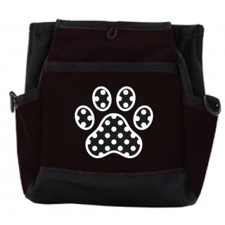 Pochette Rapid Reward “Paw Print” Impression Patte noire & Pois blancs