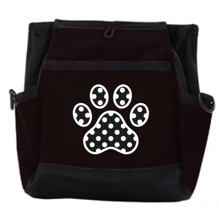 Pochette Rapid Reward “Paw Print” Impression Patte noire & Pois blancs