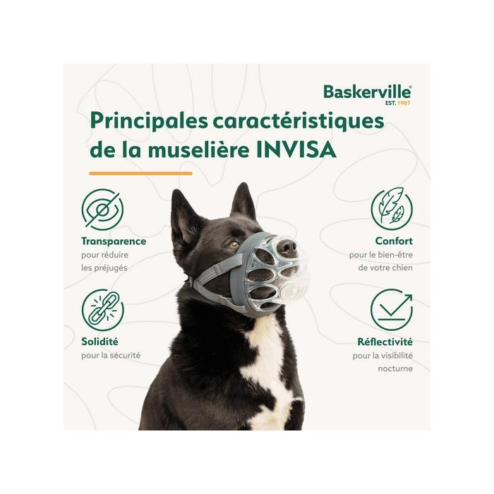 Muselière Baskerville transparente (Invisa)