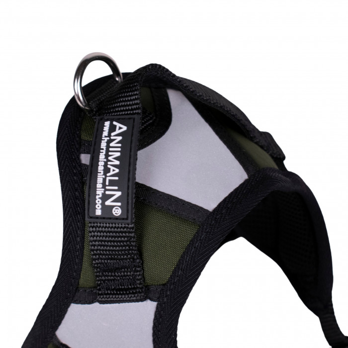 -20% Kit Harnais Animalin® REFLEX PLUS Kaki + Laisse Classic ANIMALIN 120 cm (5 tailles)