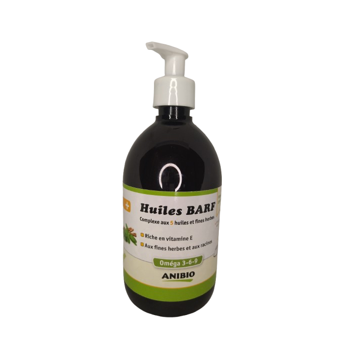 Huiles BARF – Complexe aux 5 huiles et fines herbes (500 ml)
