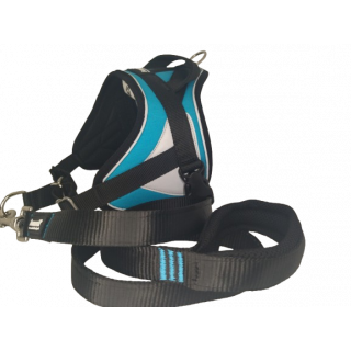 -10% Kit Sellerie – Harnais Reflex Bleu + Laisse renforcée ANIMALIN