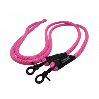 -40% Laisse Double connexion Animalin® 2,50 m – 2 diamètres/Coloris Rose – Mousq. Mexicain