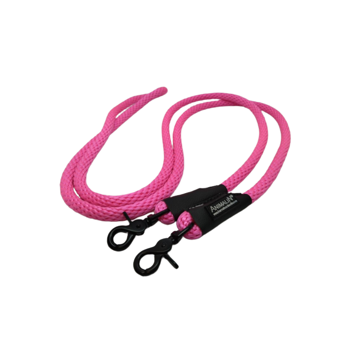 -40% Laisse Double connexion Animalin® 2,50 m – 2 diamètres/Coloris Rose – Mousq. Mexicain