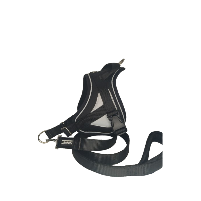 -10% Kit Sellerie – Harnais Reflex Noir + Laisse renforcée ANIMALIN