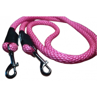 Laisse double connexion Animalin rose inox