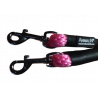 -35% Laisse Double connexion Mousq. Noir - 190 cm – 2 diam./Coloris Rose