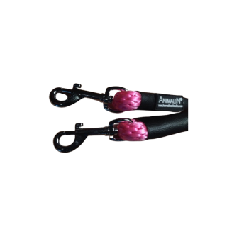 -40% Laisse Double connexion Mousq. Noir - 190 cm – 2 diam./Coloris Rose
